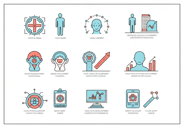 Иконки, представляющие различные подходы к терапии травм