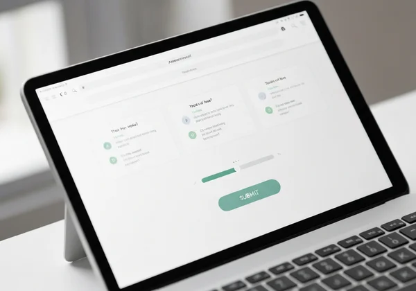 User taking a confidential online trauma test