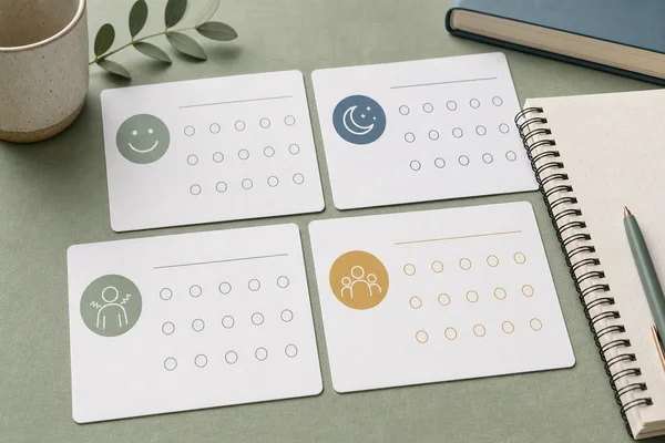 Questionnaire cards for trauma symptoms